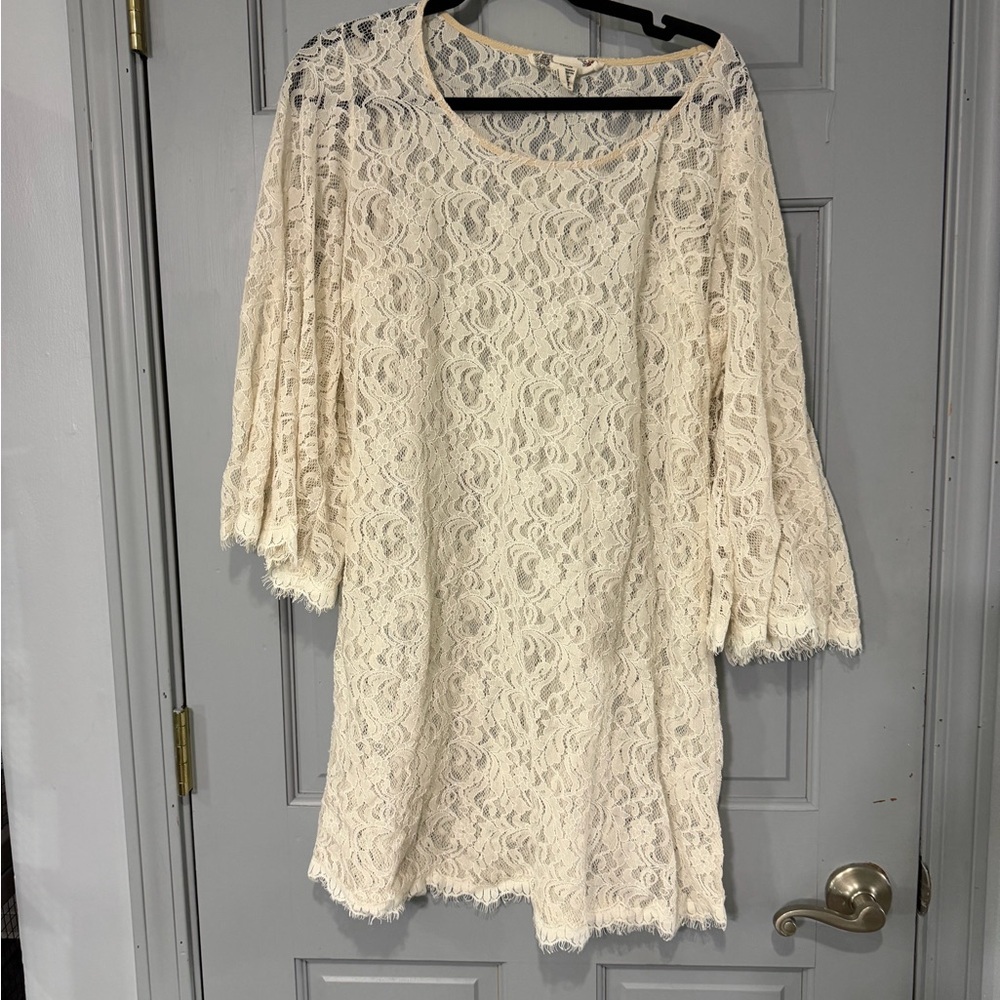 Flying Tomato Elegant Cream Dress with slip